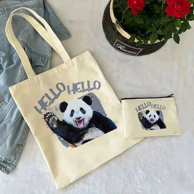 DHgate.com:2-PackPanda Canvas Handbag: Cute & Eco-friendly DHgate.com:2-PackPanda Canvas Handbag: Cute & Eco-friendly