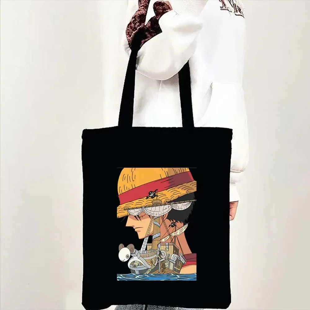 One Piece Anime Luffy & Zoro Cotton Canvas Tote Bag: Stylish
