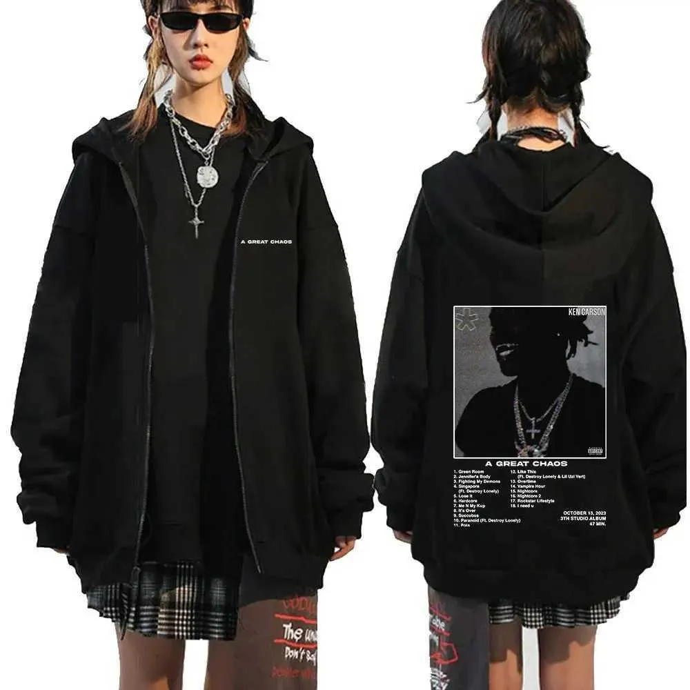 Ken Carsons Great Chaos Album Zipper Hoodies Mens And Womens Ken Carsons Great Chaos Album Zipper Hoodies Mens And Womens