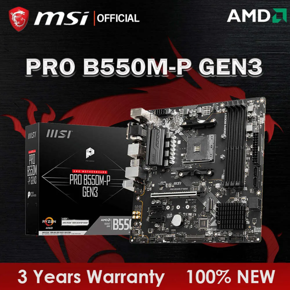 MSI Pro B550M P Gen3 Micro ATXマザーボード AMD B550、4x DDR4