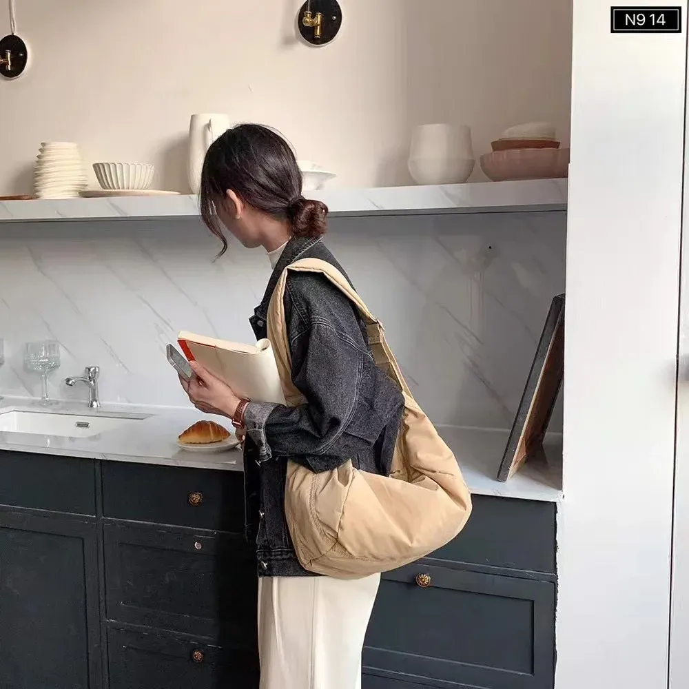 DHgate.com:Nylon Crescent Crossbody Bag - Versatile Everyday