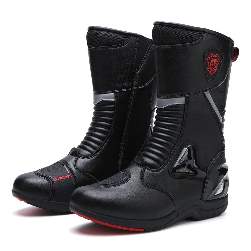 Mens Motocross Boots Mid Calf Tall Moto Boots For Off Road Racing