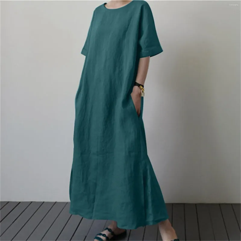 knee length dresses for ladies V-Neck Belted Maxi Dress