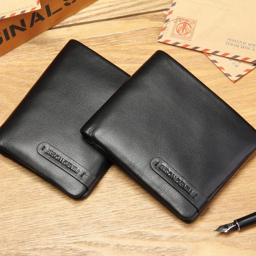 Men's Genuine Leather Chain Wallet - RFID Blocking, Bifold With Zipper, 12 Card Slots, Navy Blue - View #5