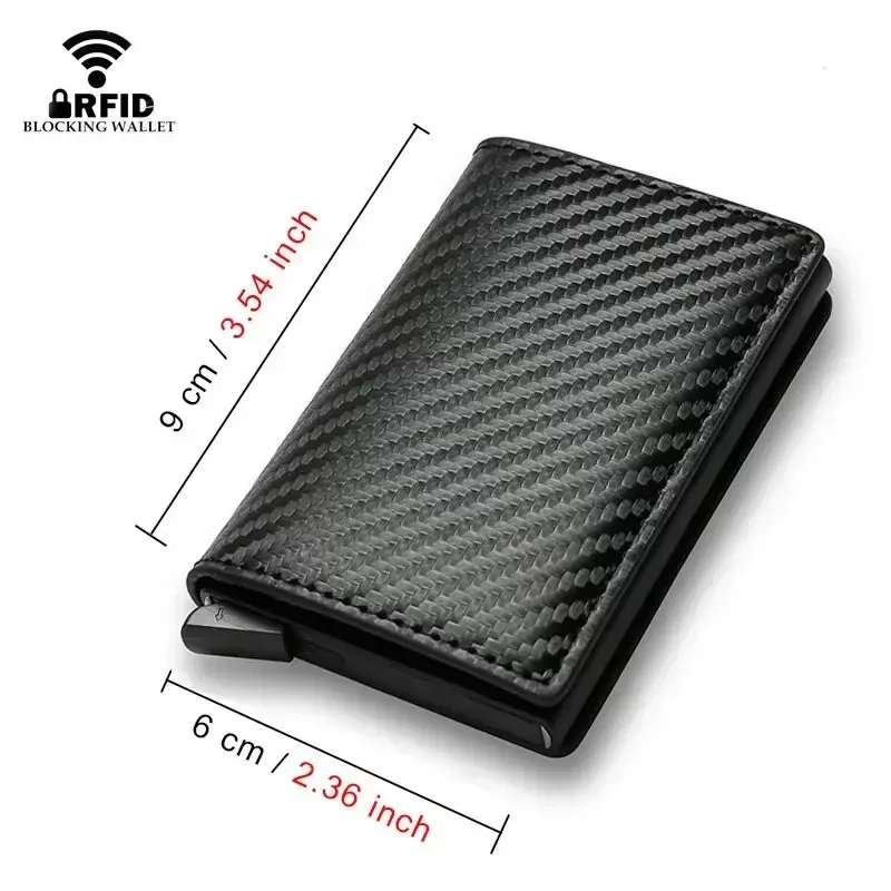 Walvefa Slim RFID Blocking Wallet For Men - Aluminum Metal Front Pocket Wallet With Money Clip (Black) - View #6