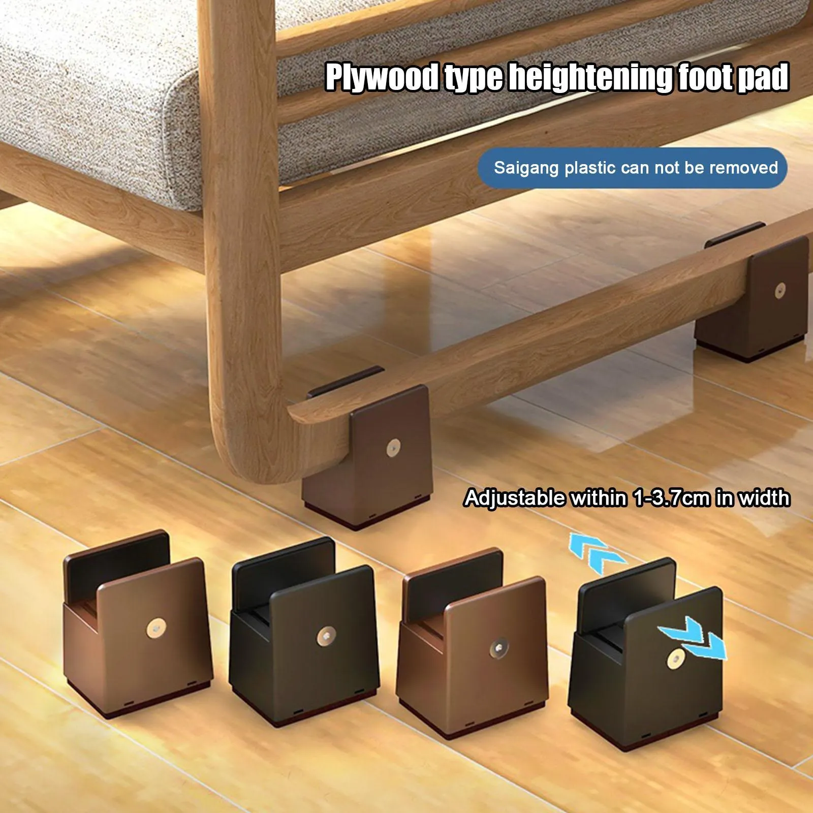Round Adjustable Furniture Risers, Heavy Duty Bed/Sofa/Table Leg Lifters, 2  4 Black Chair Feet Risers With Screw Clamp, Square Legs, Set Of 4 From  Homepro1, $41.02 | DHgate.Com, image size:1600x1600