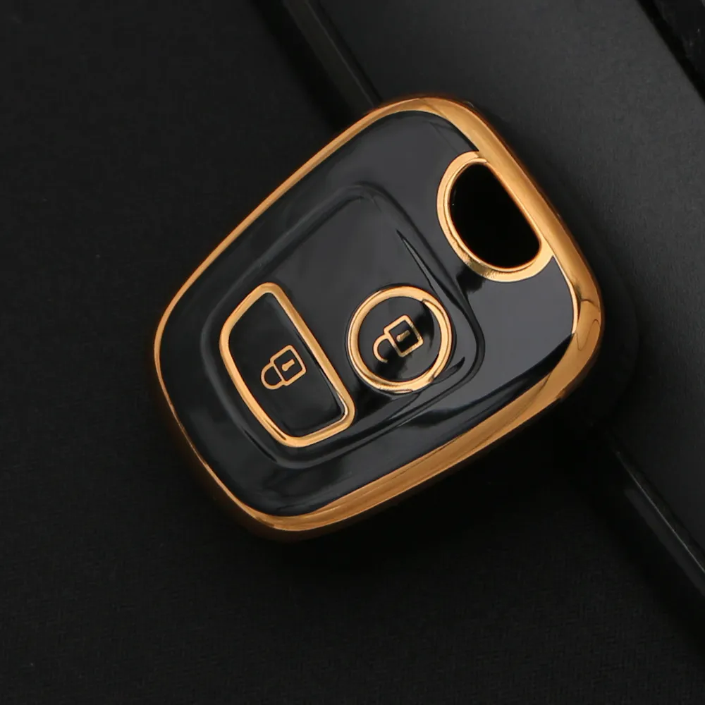 Key Shell/Remote Cover For Peugeot 107, 206, 207, 306, 307, 406, 407 – Black – Replacement Fob Case