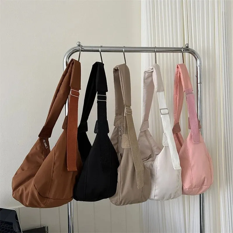 Oxford Cloth Shoulder Bag for Women - Casual Crossbody Hobo Bag with Dumpling Shape, Large Capacity, Half Moon Tote, 2024 Oxford Cloth Shoulder Bag for Women - Casual Crossbody Hobo Bag with Dumpling Shape, Large Capacity, Half Moon Tote, 2024