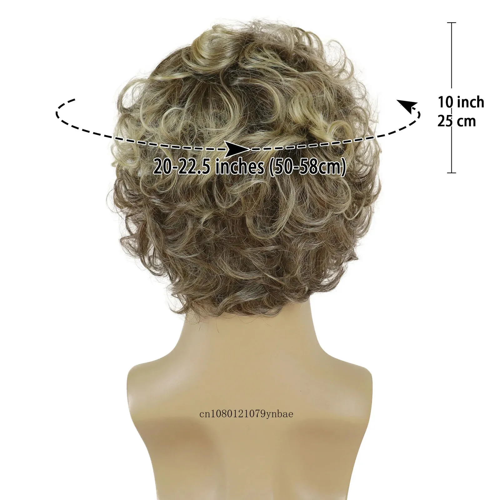 Hair Wigs Men Short Curly Wig: Ombre Brown Synthetic... From 