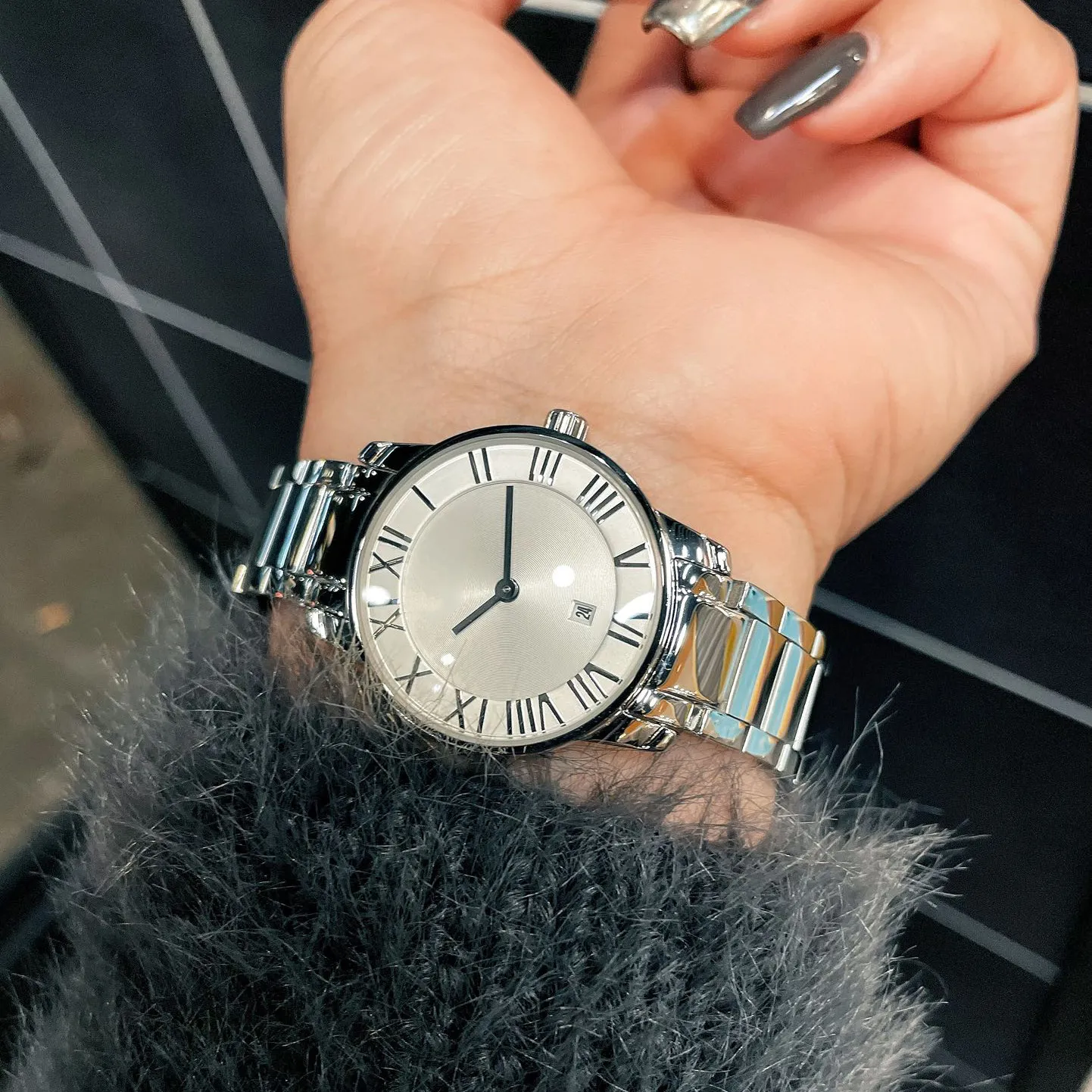 Mirror Dial with Crystal Encrusted Bezel Watch The Georgie watch gets a high-shine update with a sleek  main image 4