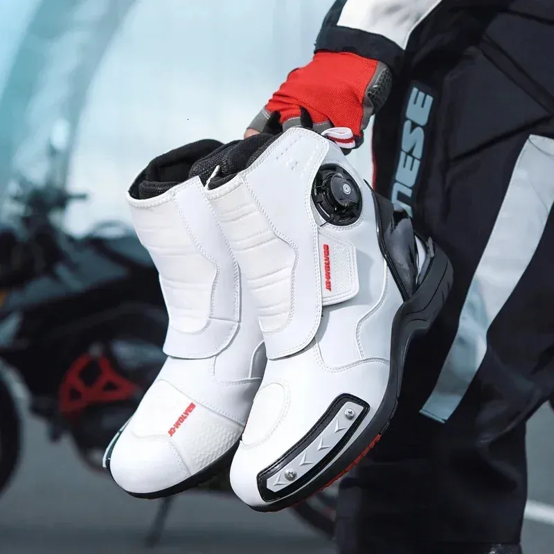 Botas De Motociclista Para Hombre - Botas De Moto Transpirables Y Cómodas Cuero Genuino Cuatro Estaciones