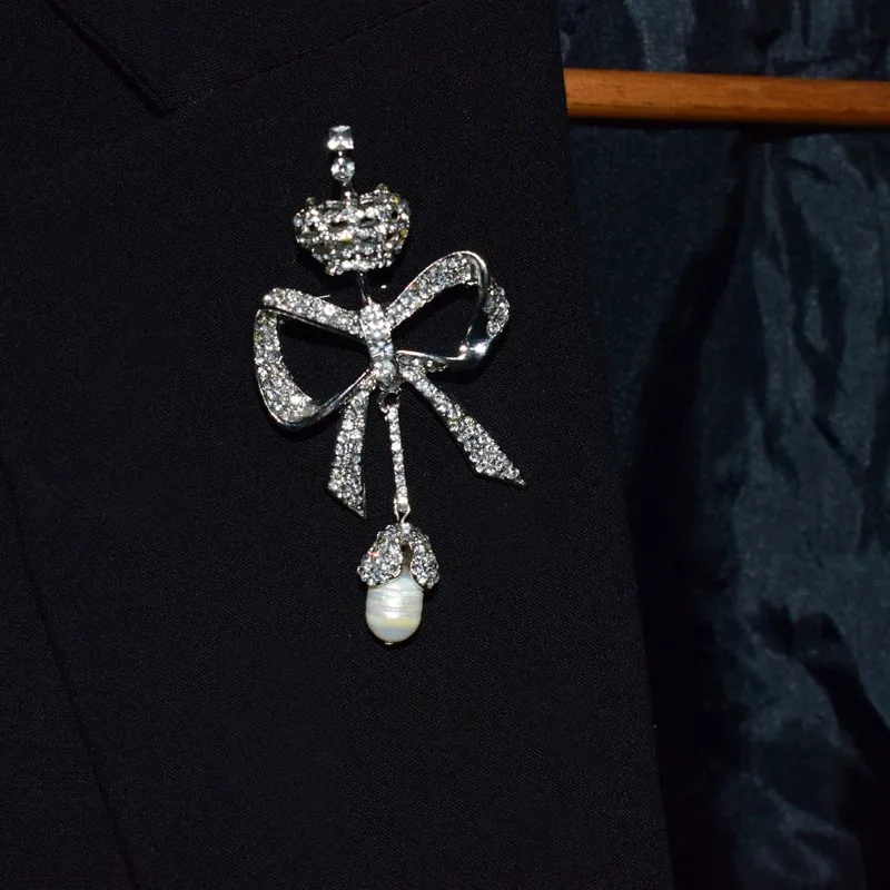 Flash Crystals Silver Plated Animal Shape Brooches with White Diamond ...