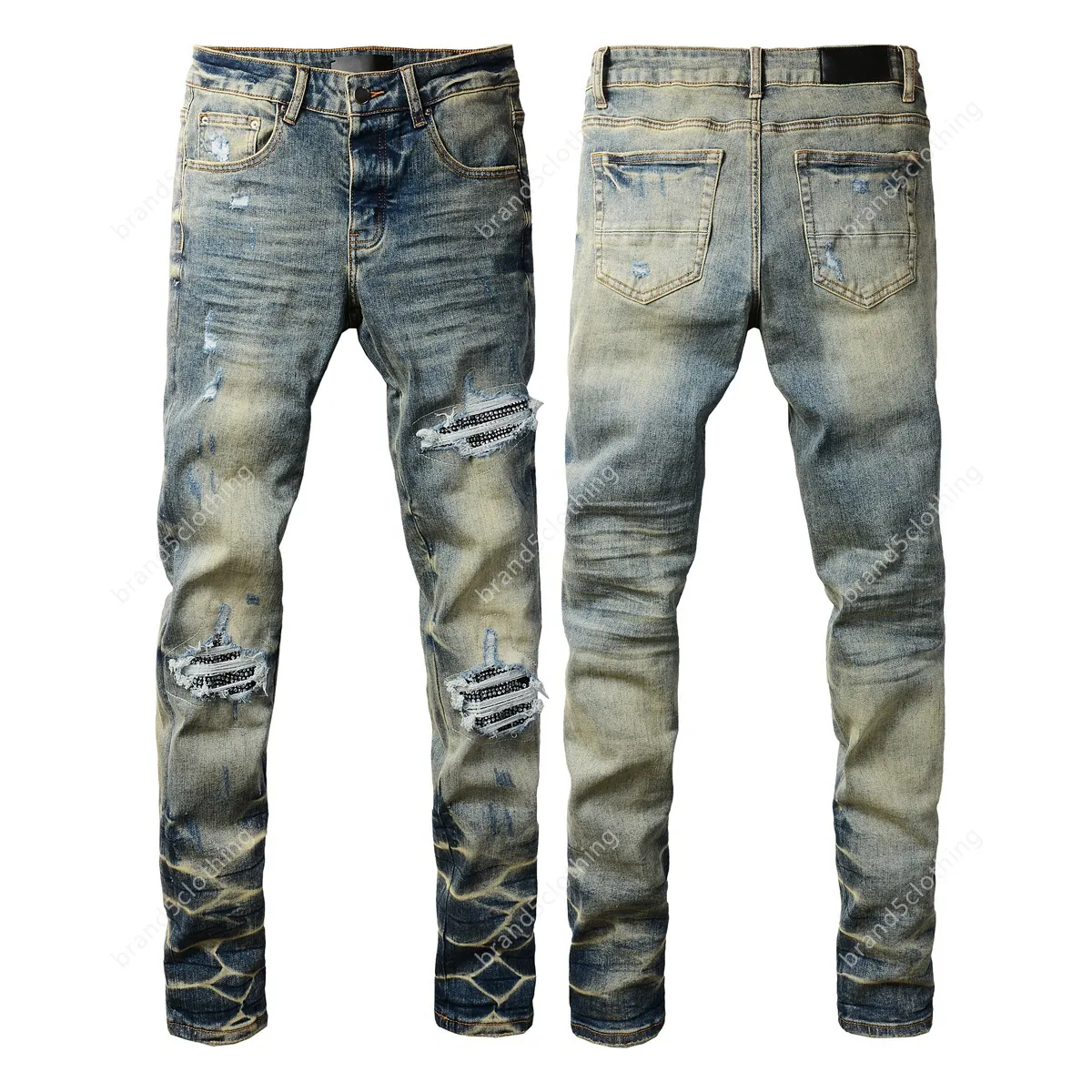 Men's Slim Fit Stretch Black Designer amiri jeans with