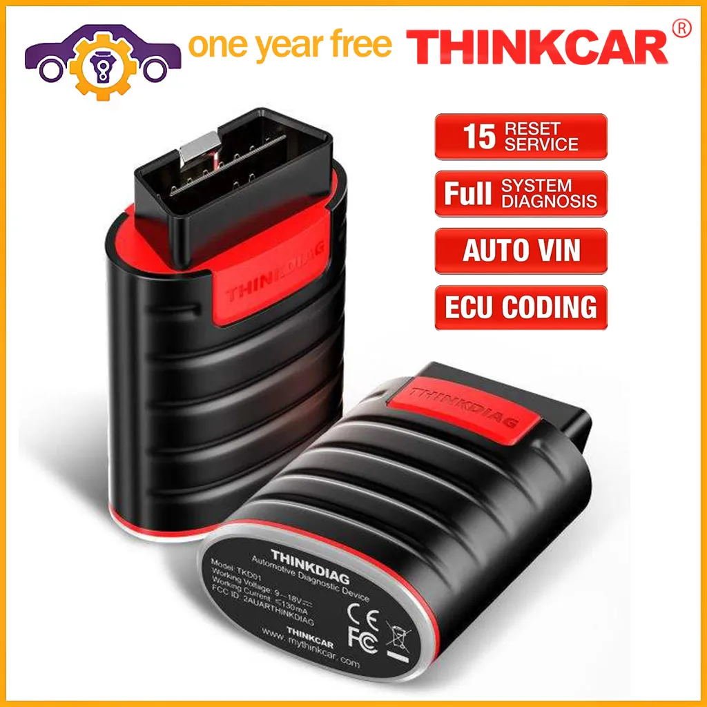 2023 New Thinkdiag Thinkcar ECU Coding All Software 1 Year Car OBD2 Scanner BT Code Reader More 15 Reset Service PK Easydiag