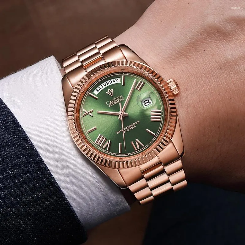 DHgate.com:Mens Calendar Wristwatch: CADISEN Sapphire Automatic 