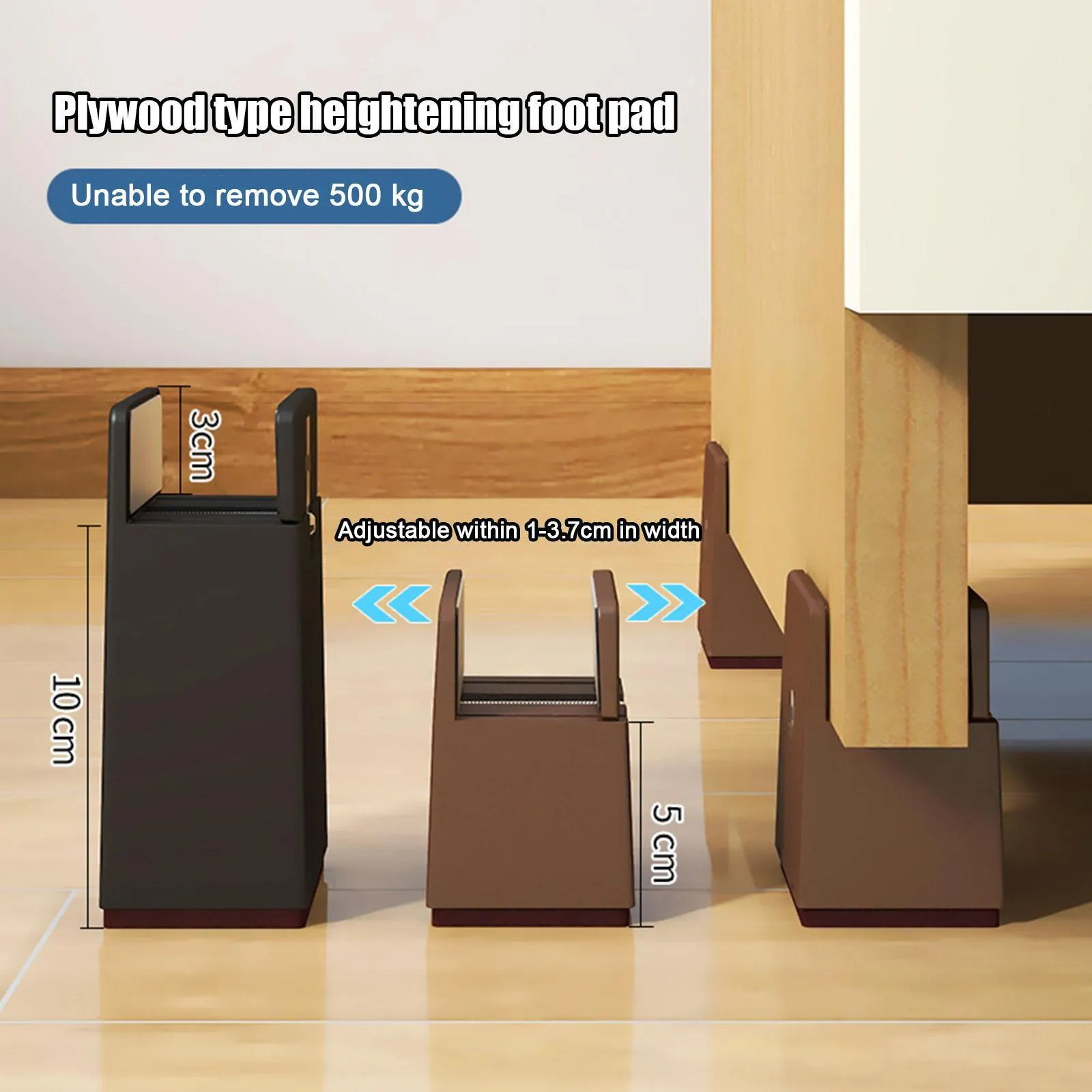 Round Adjustable Furniture Risers, Heavy Duty Bed/Sofa/Table Leg Lifters, 2  4 Black Chair Feet Risers With Screw Clamp, Square Legs, Set Of 4 From  Homepro1, $41.02 | DHgate.Com, image size:1600x1600