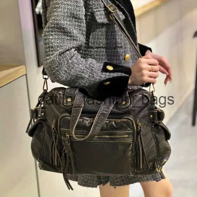 バッグ multi pocket leather bag Women's Genuine Leather Purse Mid Size Multiple Pocket