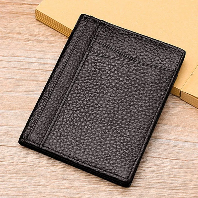 Ultra-Slim Leather Card Holder: Minimalist Multi-Slot Coin Purse