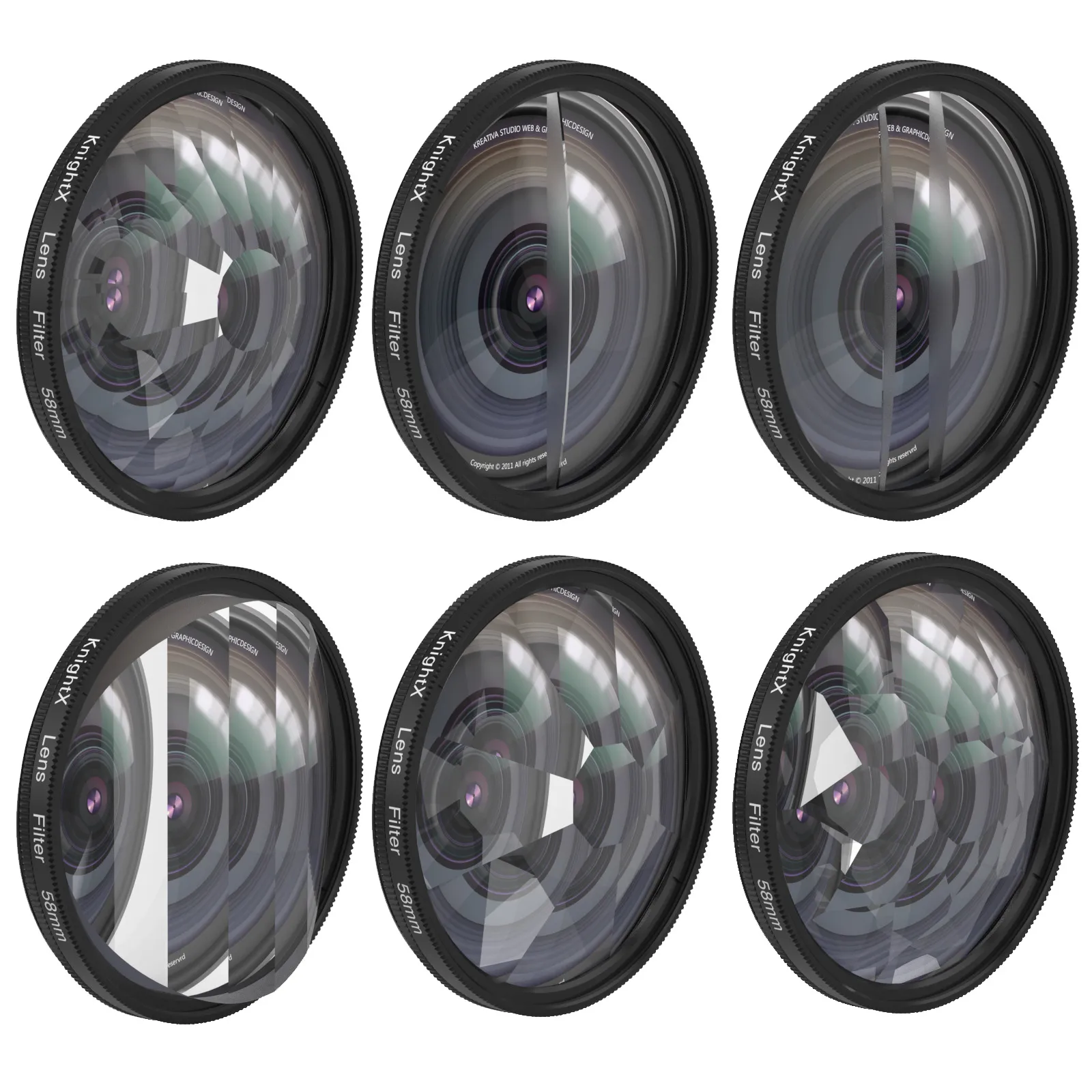 Glass Prism Lens Filter Kit For SLR Cameras And Vedio Cameras