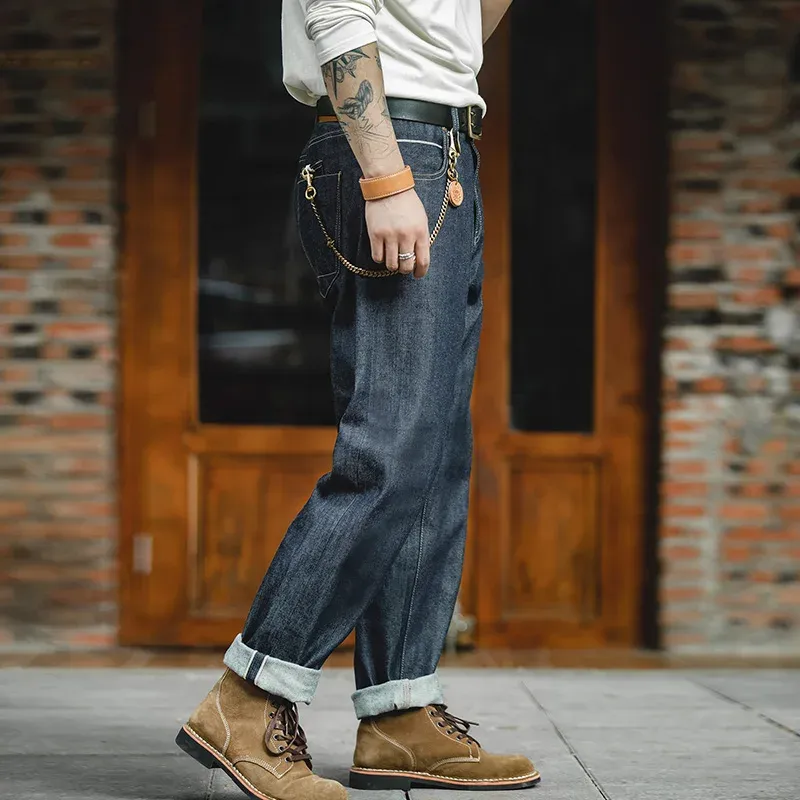 DHgate.com:Mens 13.5 Oz Heavy Weight Indigo Selvage Straight