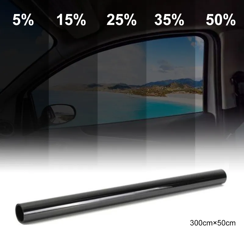 Professional Black Car Window Tint Film - 50% Darkness, 76cm X 3m Roll