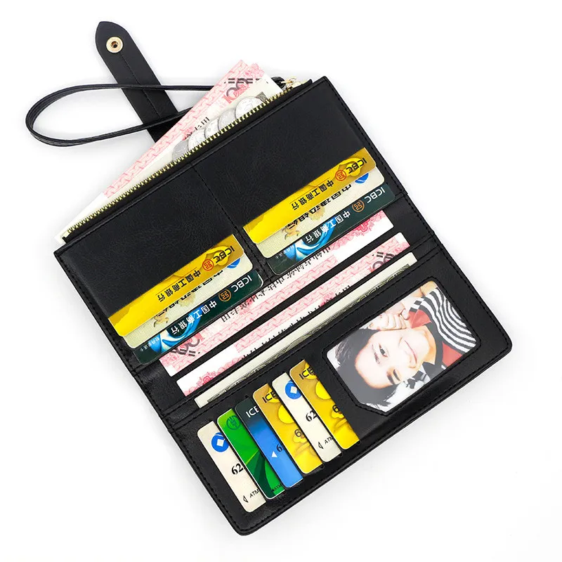 Stylish PU Leather Long Women's Wallet w/ Wristband - Coin Purse, Credit/ID Slots Stylish PU Leather Long Women's Wallet w/ Wristband - Coin Purse, Credit/ID Slots