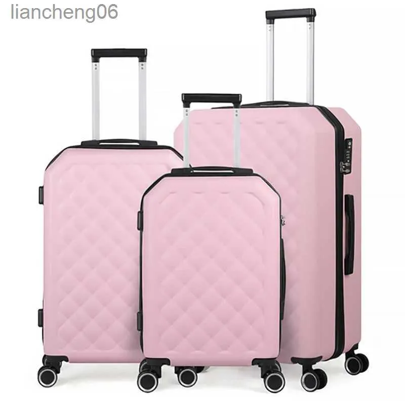 DHgate 3 Piece Matte Powder TSA Approved Travel Suitcase Set in Blush Pink for Kids Bags Luggage Accessories