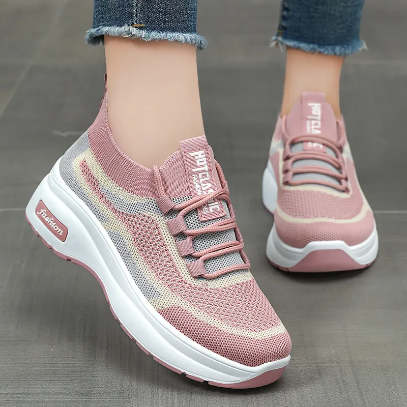 Elevated Mesh Breathable Shoes: Spring/Autumn Thick Sole