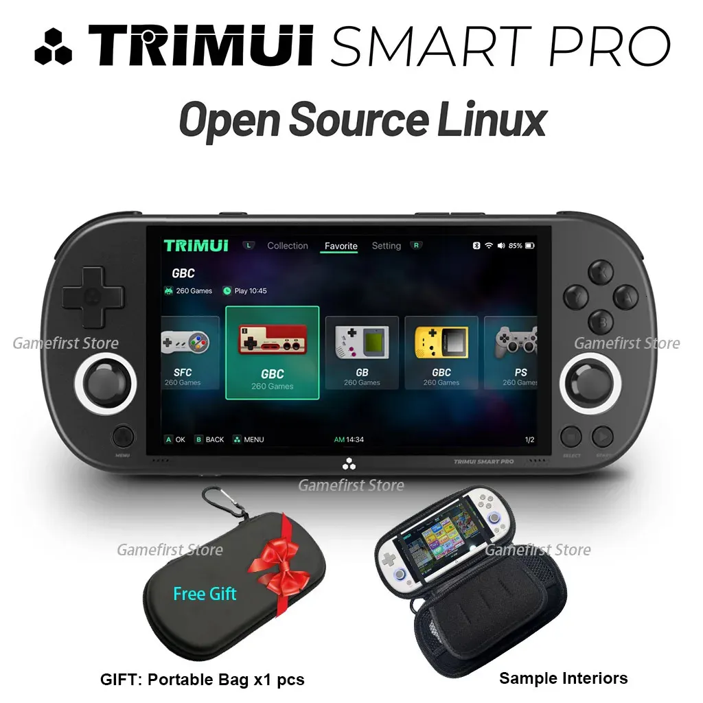 TRIMUI SMART PRO ハンドヘルドゲームコンソール ブラック Trimui Smart Pro Retro Handheld Game Console | Mechdiy