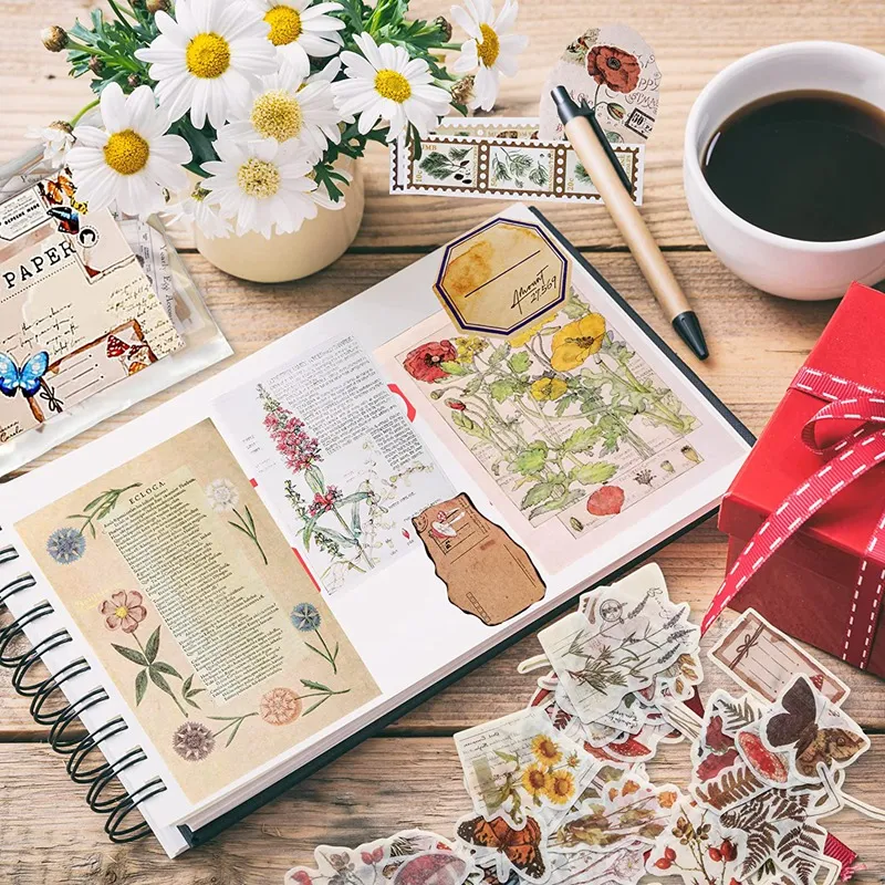 80pcs Vintage Botanical Plants Poster Paper Pack – Scrapbook Ephemera For Junk Journals & DIY Crafts