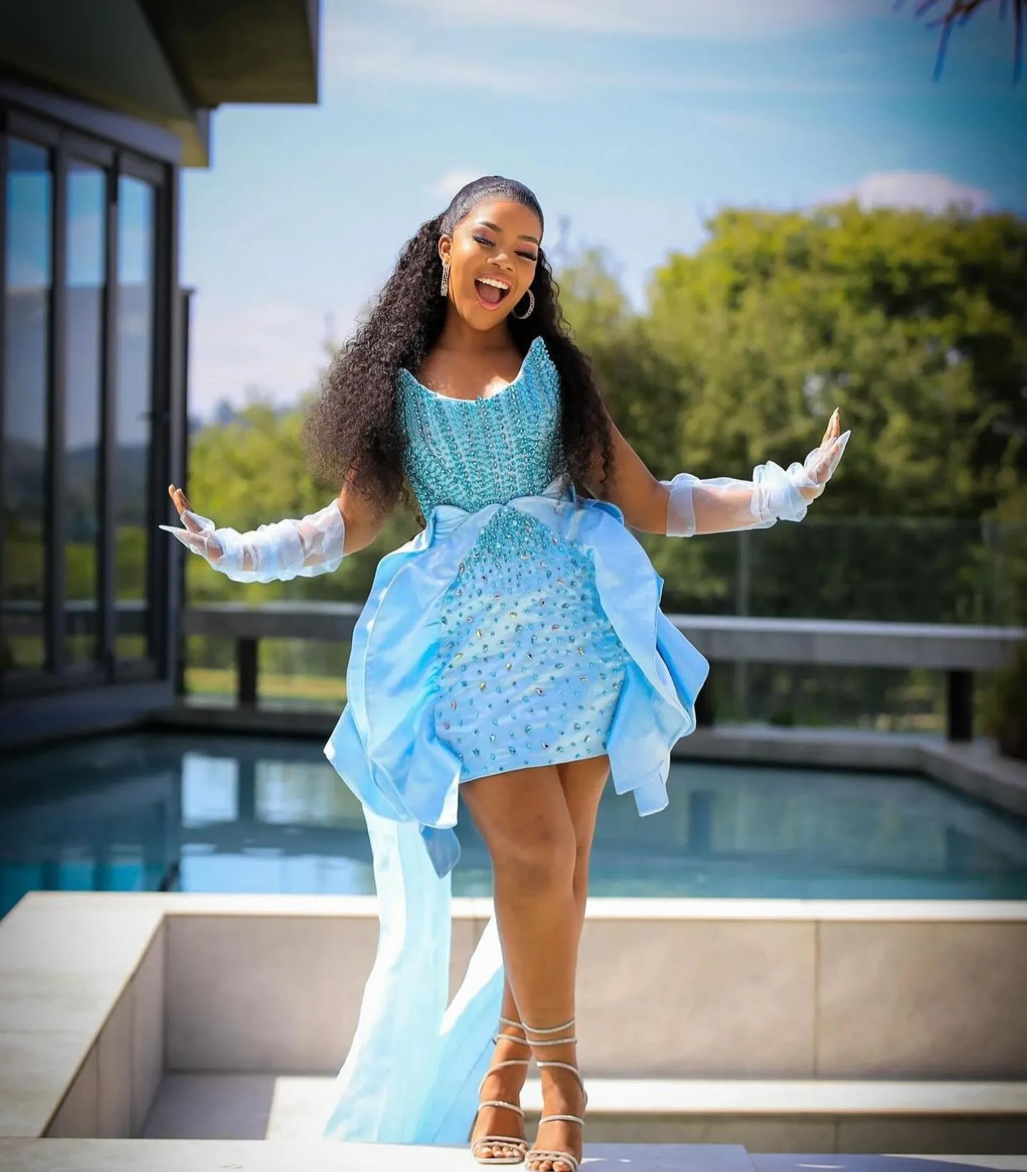 Blue satin homecoming dress new arrivals