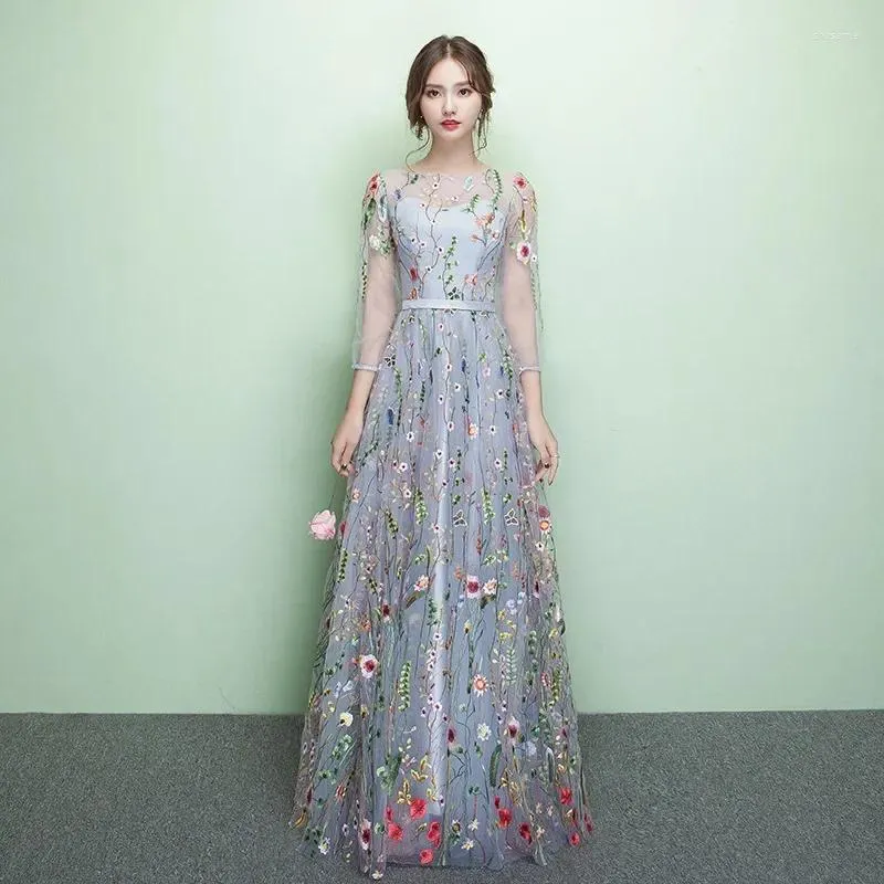DHgate Elegant Oriental Cheongsam Long Qipao Silk Wedding Party Dress for Women Apparel