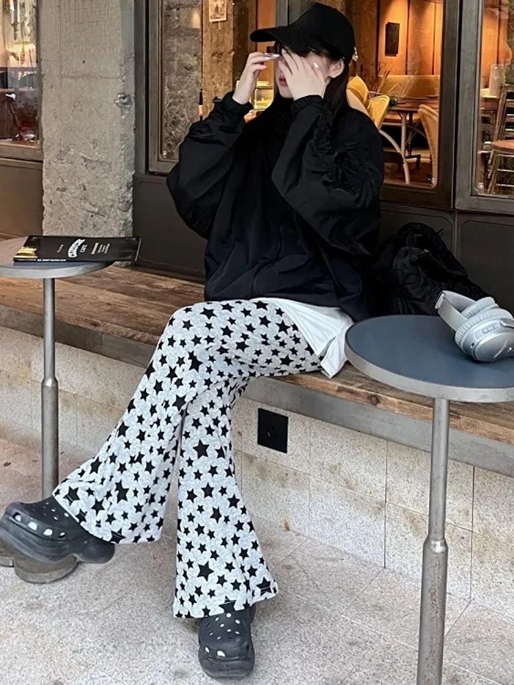 Streetwear Harajuku Loose Fit Pants with Star Print - Y2k