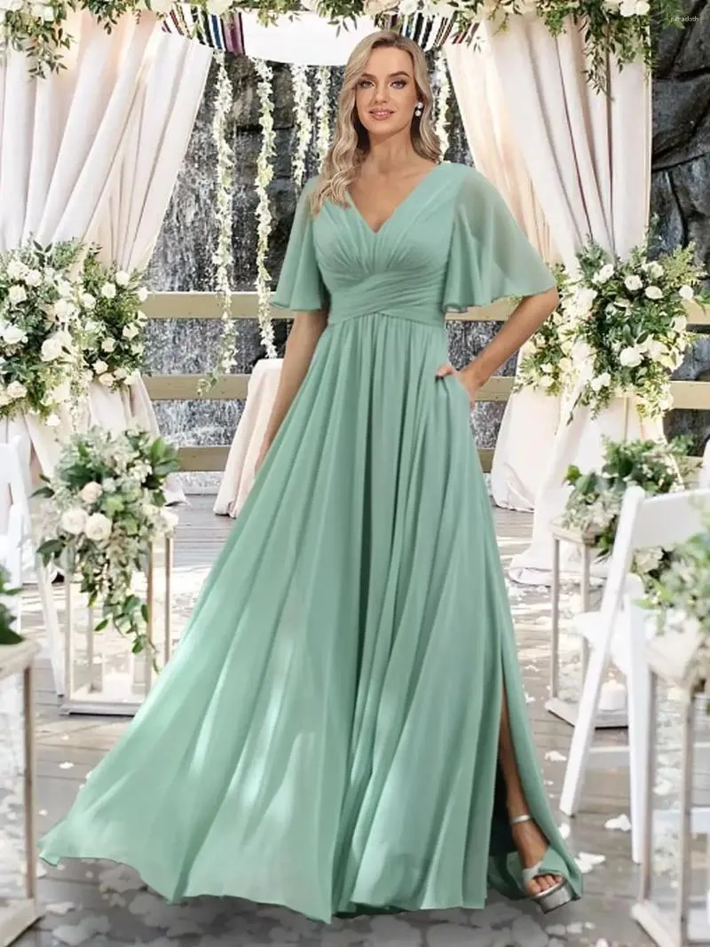 white christmas dresses Crinkled Chiffon Dress (Women) main image 0
