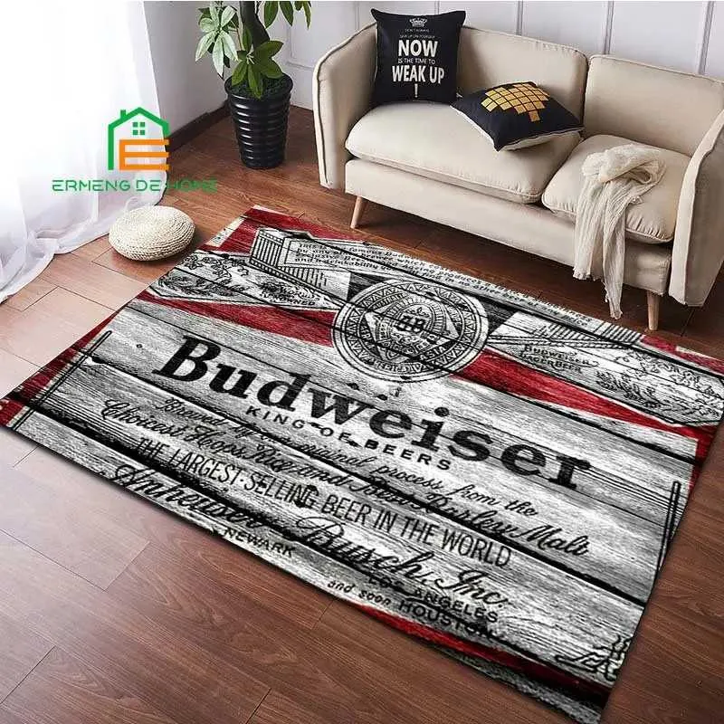 Wasted Youth BUDWEISER RUG　ラグマット Budweiser Wood Pattern Printed Carpet Non-Slip Floor Mat for