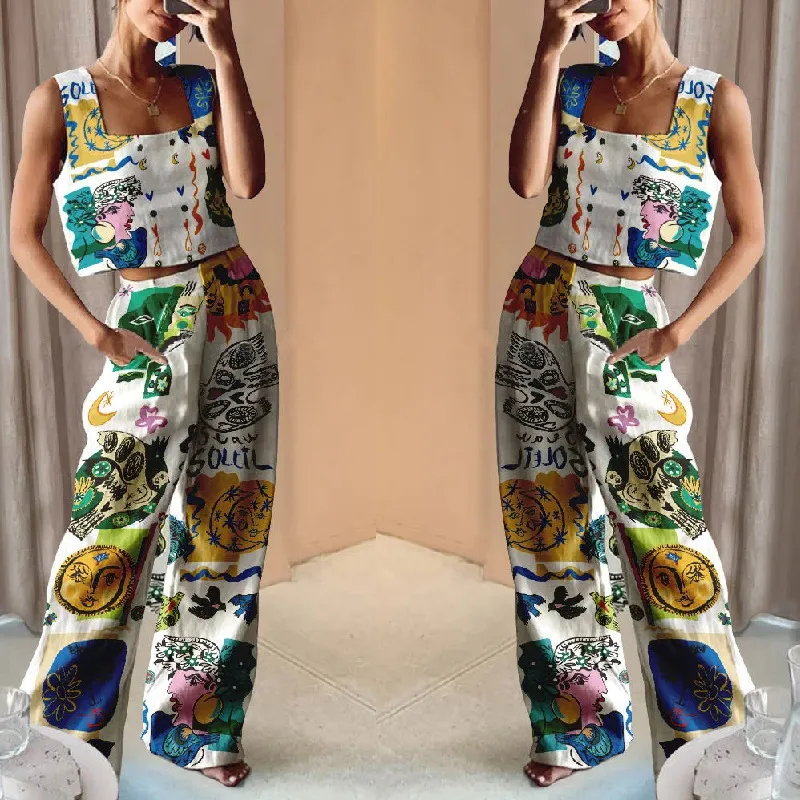 Women's summer loose fitting wide leg pants 4378 Women's summer loose fitting wide leg pants 4378