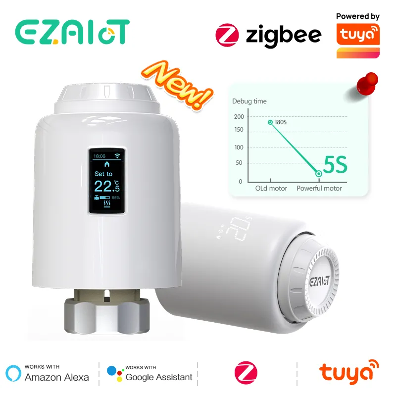 Smart Thermostat with TRV ZigBee, Programmable Tuya Radiator Valve ...