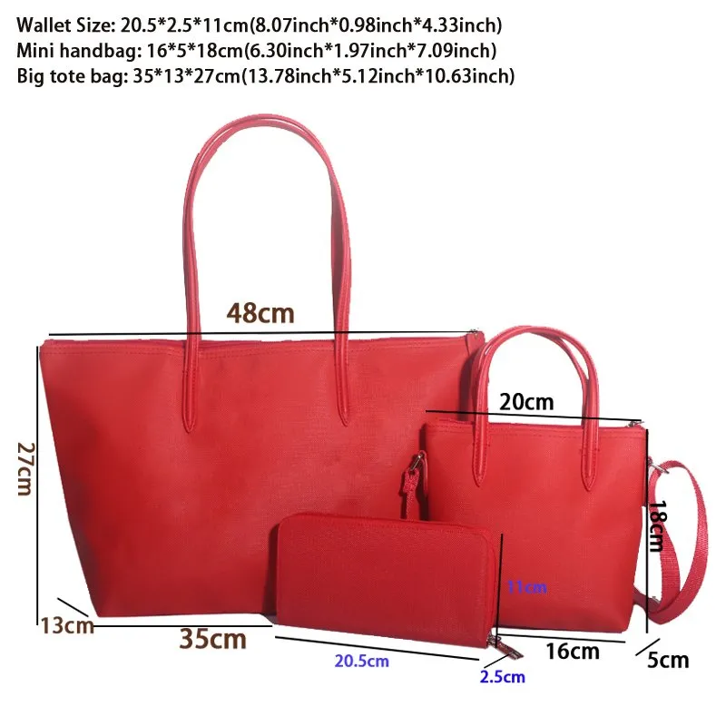 Womens Crocodile Red Handbag Tote Bag Wallet Set Large Capacity PVC Leather Shoulder Bag For Beach And Shop From Halloweenh 76.11 DHgate.Com