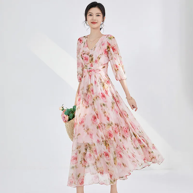 angelina maxi dress navy NicoBlu Angelina Maxi Crinkle Chiffon Dress in Navy Florals 8