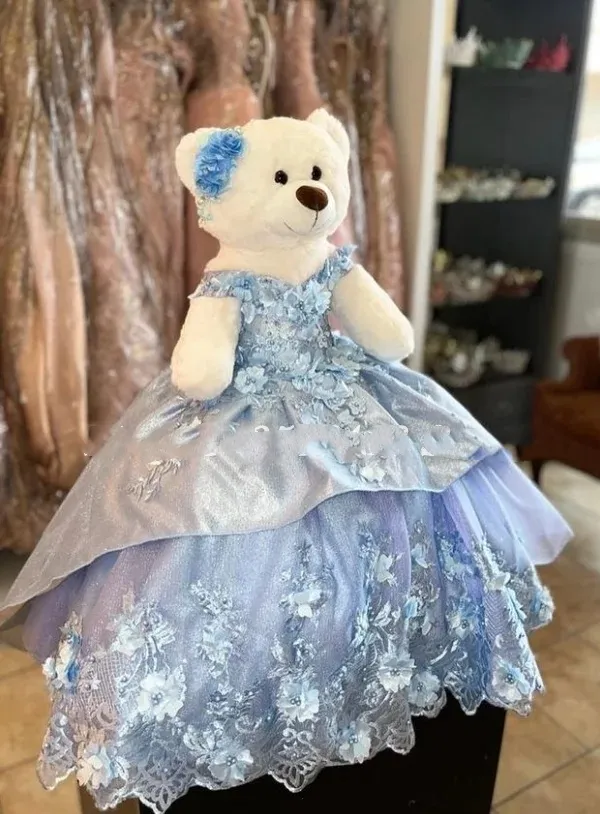Personalized Quinceanera Teddy Bear Dress Strapless Ruffle Applique Tulle Short  Mini from Dhgate Flower Girls' Dresses - price 226.77