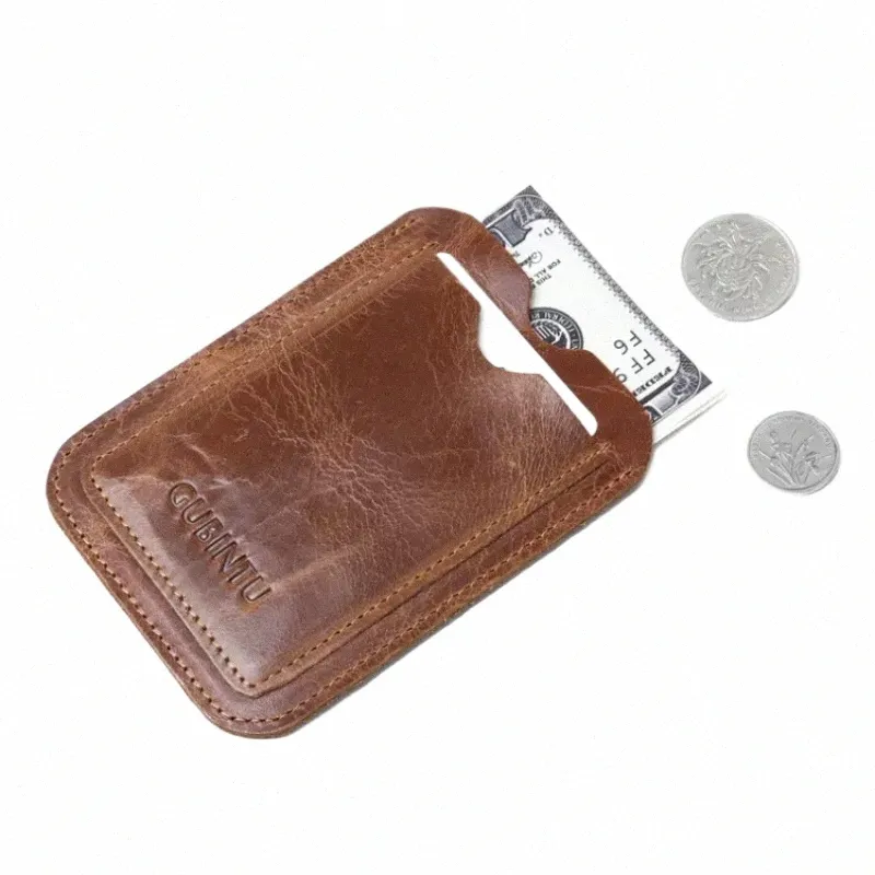 Slim RFID Blocking Leather Wallet - Front Pocket Minimalist Card Holder For Men & Women, Light Brown