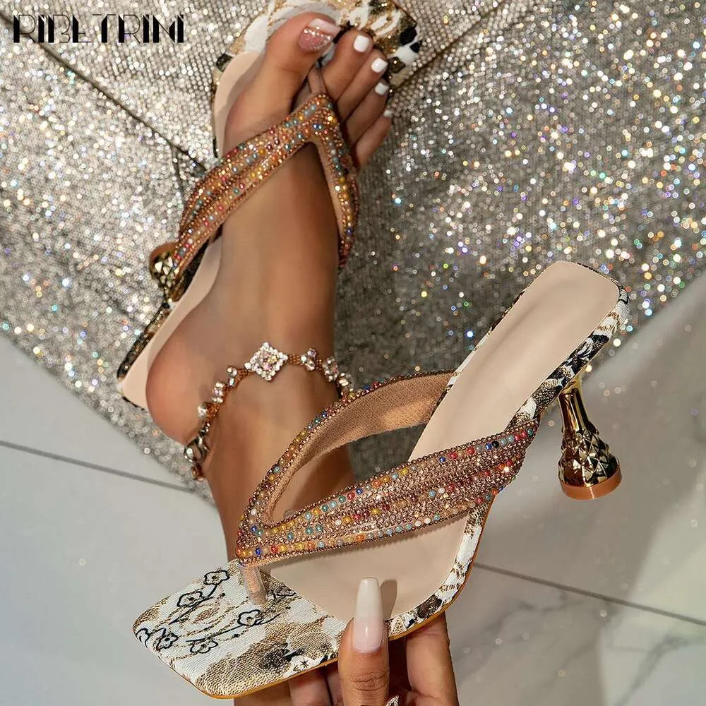 DHgate Metallic Rhinestone Sexy High Heels Slippers Sandals for Women Shoes Accessories