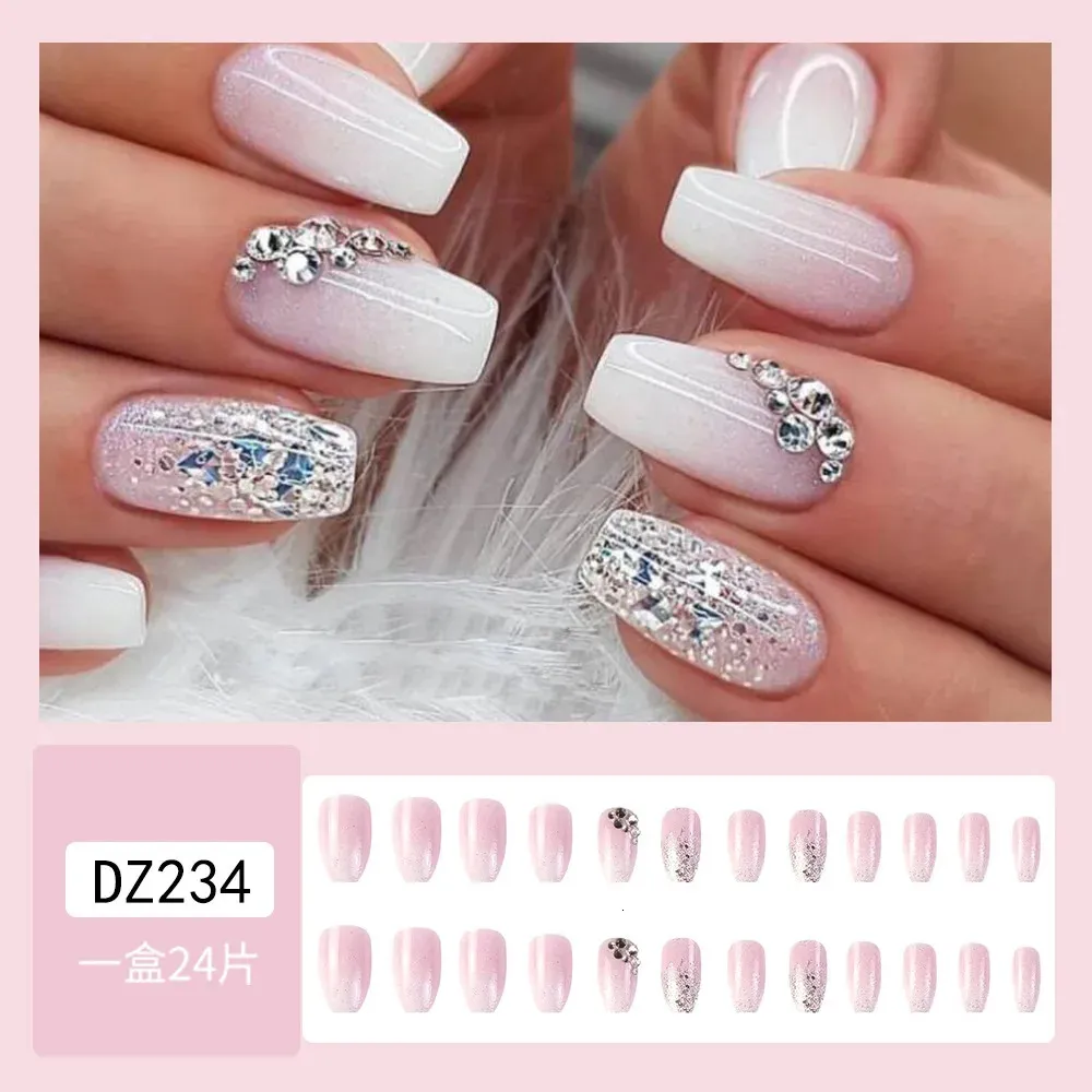 Nepnagels Met Glitter 24 Stuks Roze Gradiënt Vlinderstrass Volledige  Dekking Acryl Nageltips Voor Dames Van 9,91 € | DHgate, image size:1000x1000