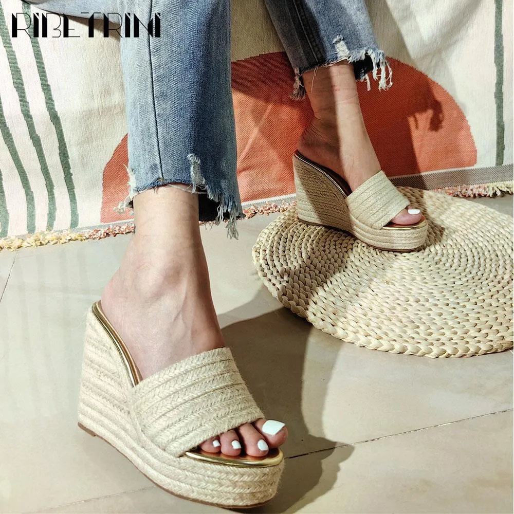 Wedge Sandals Women's Platform Sandals Comfy Slip-On Espadrilles