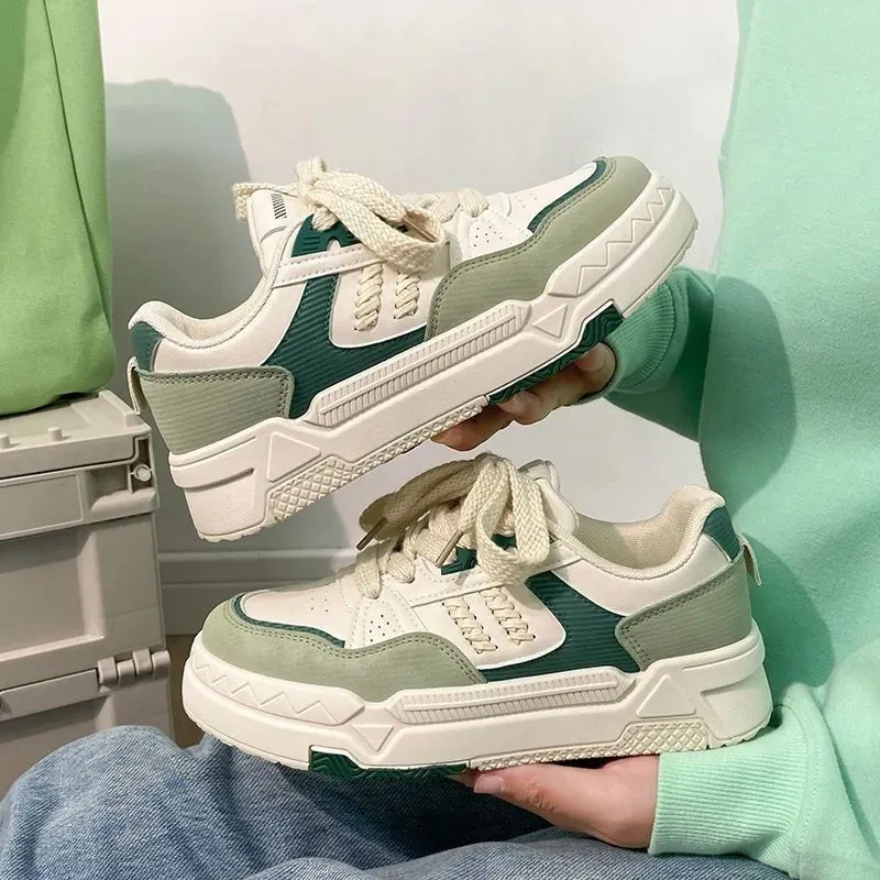 Save Big on Bulk Women's White Low Top Sneakers Thick Sole White Shoes For  Women Chunky Platform Sneakers Low Top Elevated Shoes For Sports