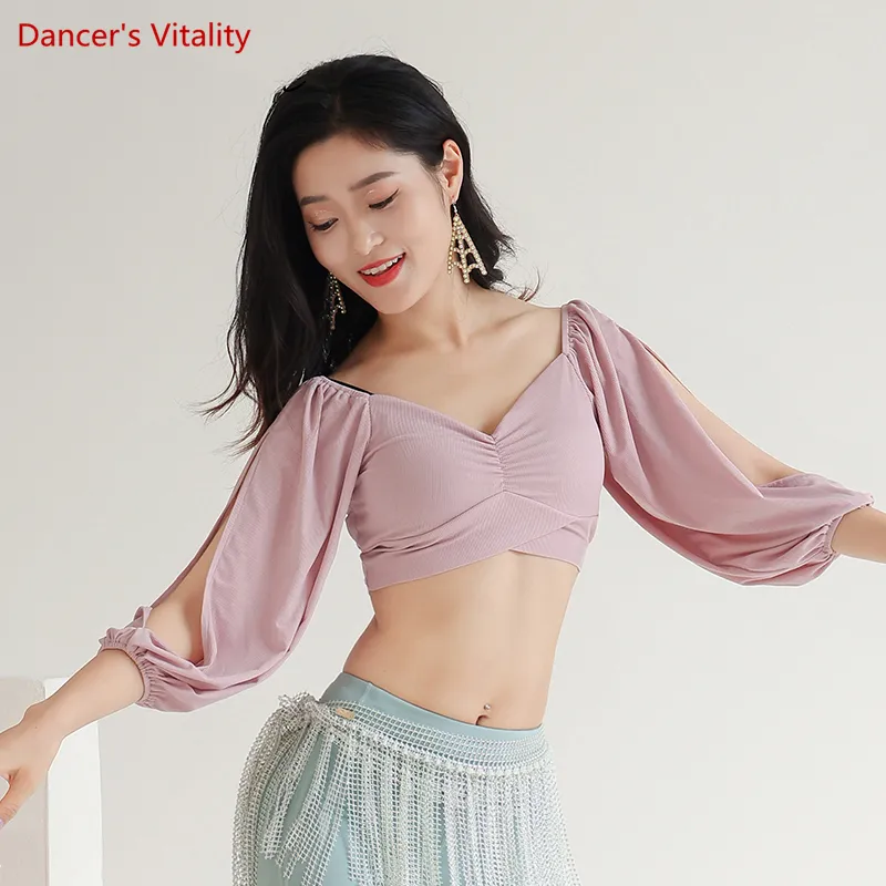 Belly Dance Top: Slim Fit Practice Blouse Exotic Dancewear for