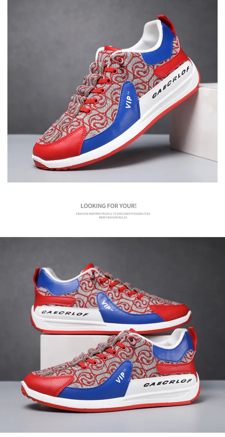 Herren Sport Neu Atmungsaktiv Mode Vielseitig Trendy Runni Schuhe Low Top Bequem Athleisure Sneakers Rot Frei_voghion.com