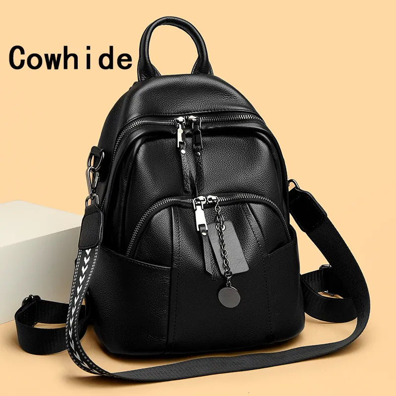 2024 Genuine Leather Backpack for Women, High-Capacity