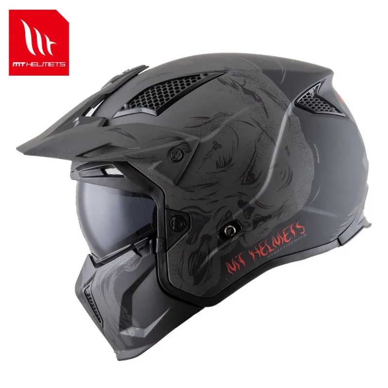 detachable full face helmet mt 1Storm Motorcycle Dual Sport Modular Flip up Dual Visor: HJK910 DSPORT Race Blue / S (55-56 cm 21.7-22.0 Inch) 06 regulations Ride Fearless: The ILM Full-Face