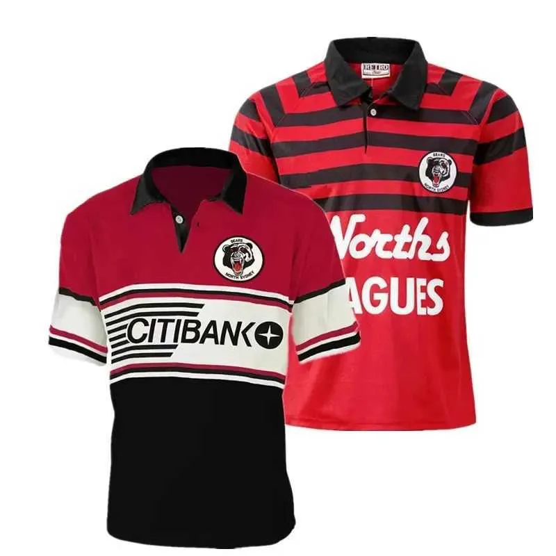 Fans Tops Tees 1991-1994 North Sydney Bears Retro Rugby Jersey